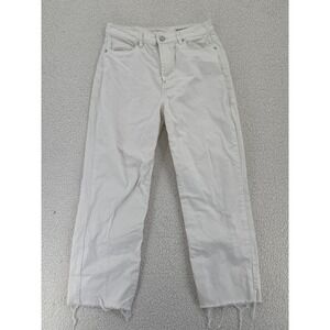 BLANKNYC The Baxter Ribcage Straight Leg Jeans White Size 29 Distressed Raw Hem